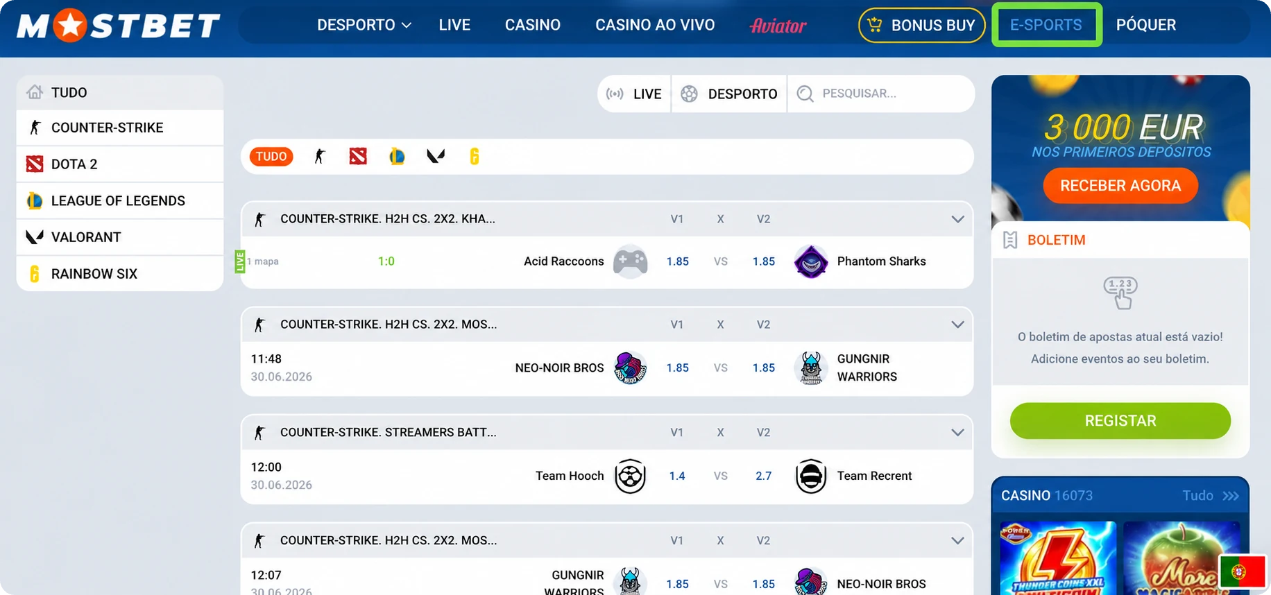 Cupão de apostas na Mostbet Cupão de apostas Mostbet com odd e valor da aposta