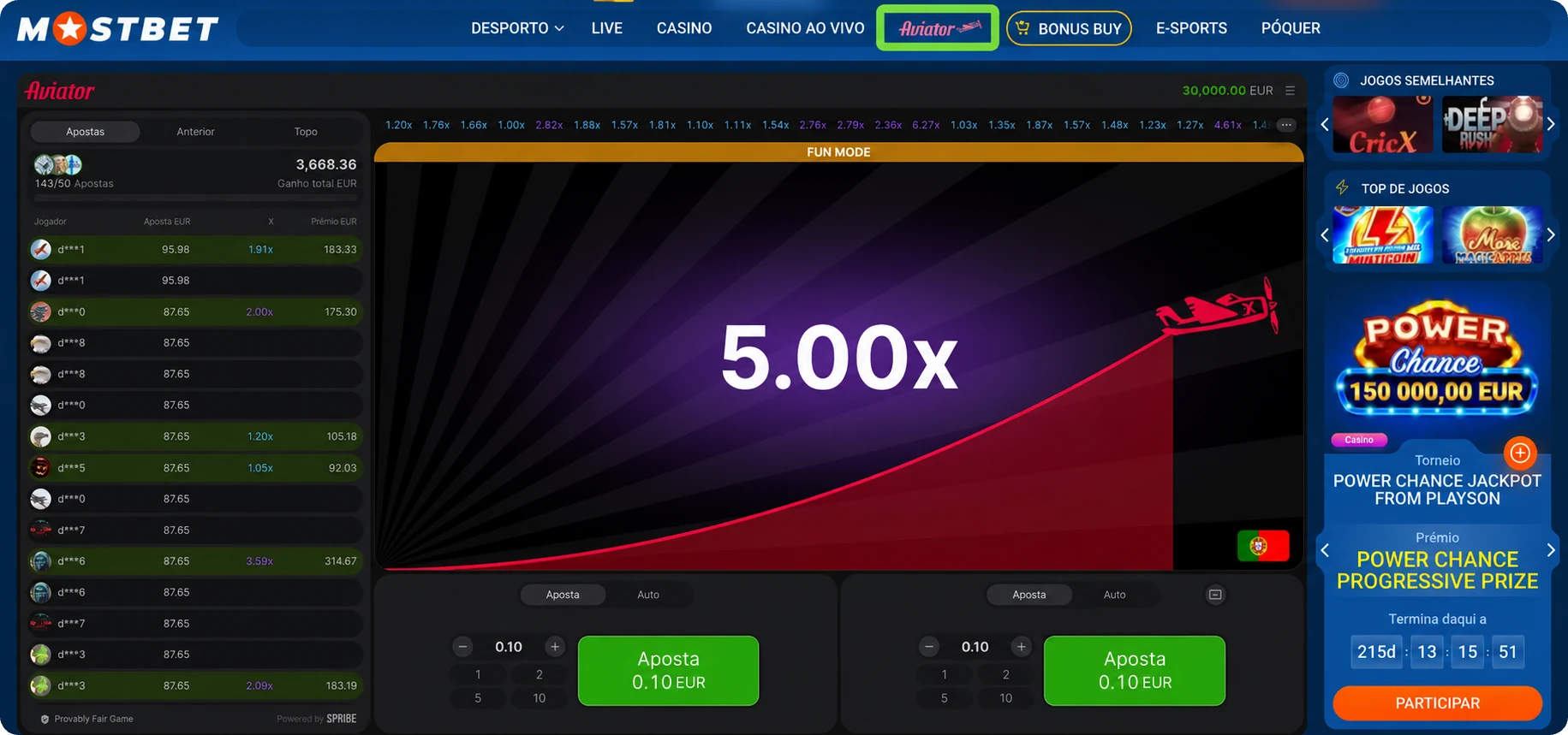 Interface Aviator na Mostbet com multiplicador e cash out